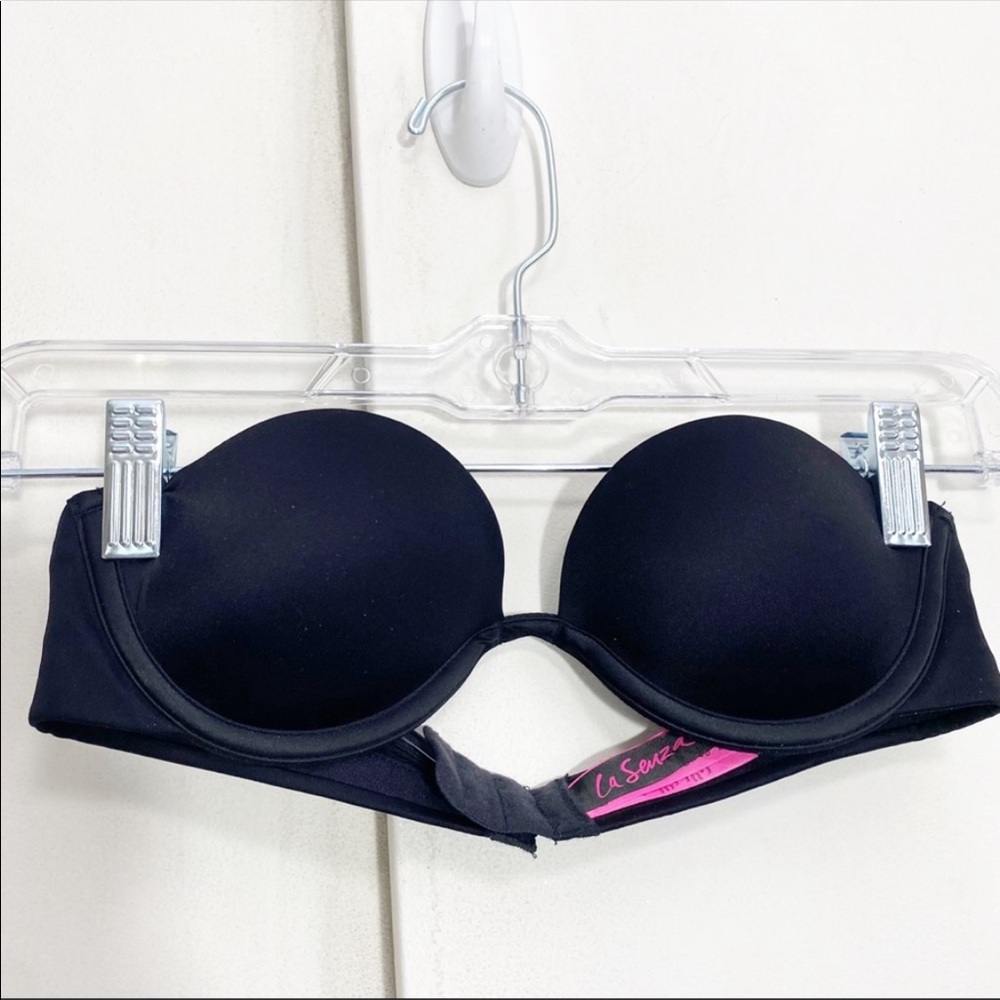 LA SENZA strapless push-up padded underwire black bra 32A